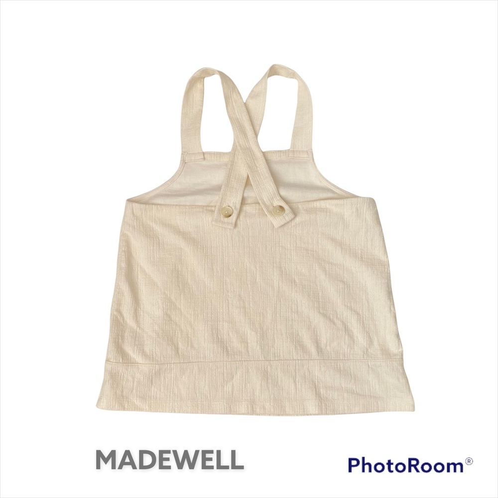 MADEWELL Cami Criss Cross Back Buttoned -Cream  - Size S -Spring Summer top